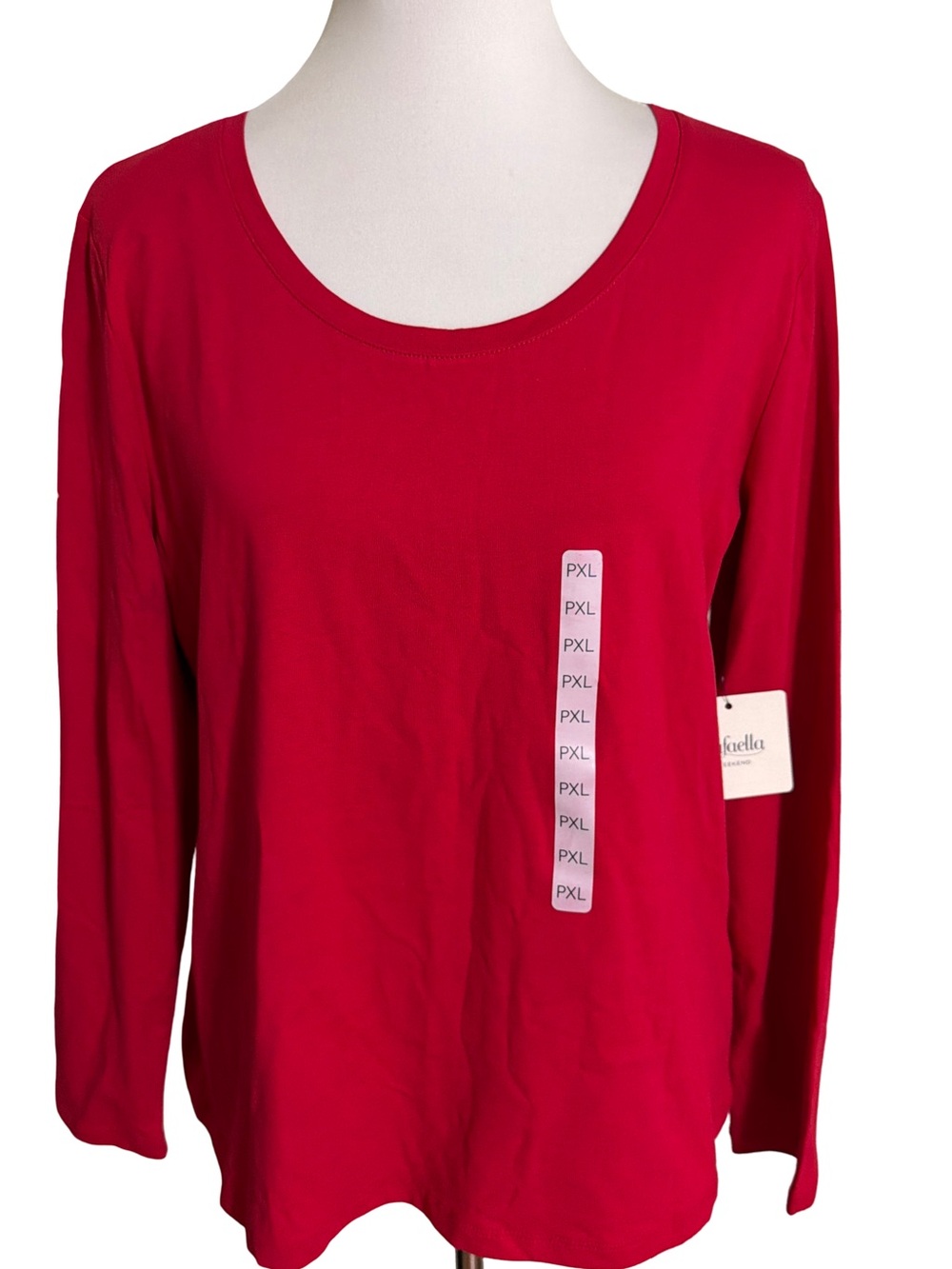 Women's Long-Sleeve Scoop Neck Top - Red